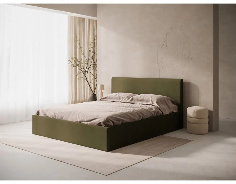 Tăblie de pat verde tapițată 190,5x100 cm Remo – Micadoni