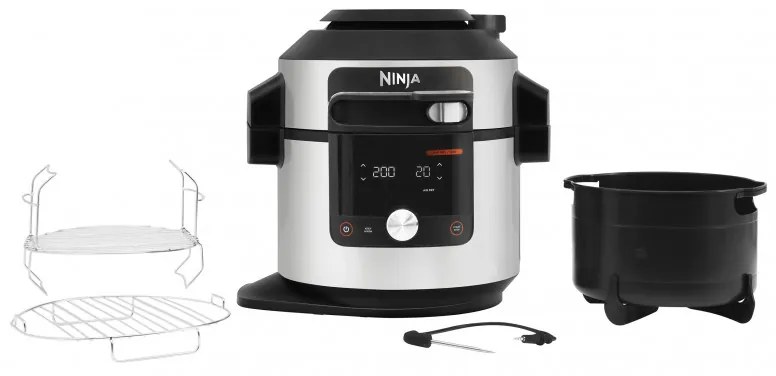 Friteuza cu aer cald Ninja Foodi OL750EU, 1760W, 7.5 l, 3 moduri, 14 programe, SmartLid, Inox/Negru