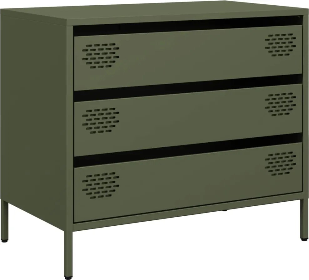 vidaXL Dulap, verde măsliniu, 68x39x58,5 cm, oțel laminat la rece