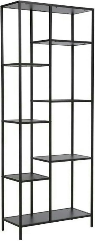 Etajera COSTA A, negru mat, PAL laminat/metal, 70x30x178 cm