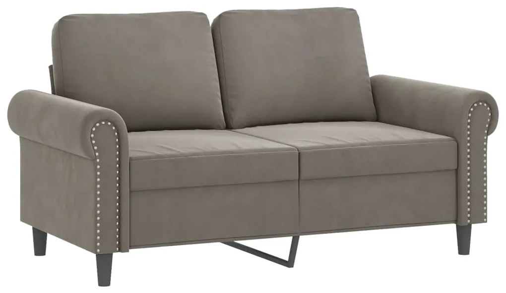 349147 vidaXL Canapea cu 2 locuri, gri deschis, 120 cm, catifea