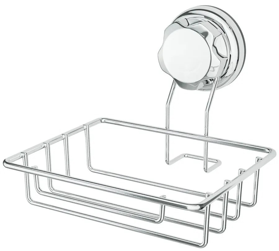 Savonieră argintie autoadezivă din oțel Bestlock Bath – Compactor