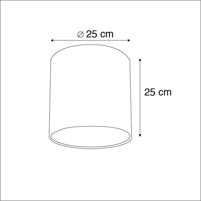 Abajur din catifea verde 25/25/25 cu interior auriu