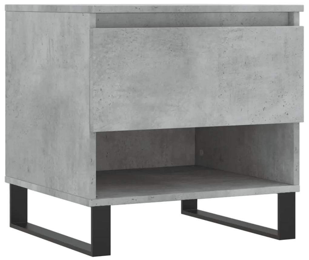 830932 vidaXL Măsuță de cafea, gri beton, 50x46x50 cm, lemn prelucrat