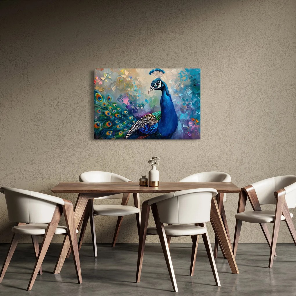 Tablou - Pictura de un păun (90x60 cm)