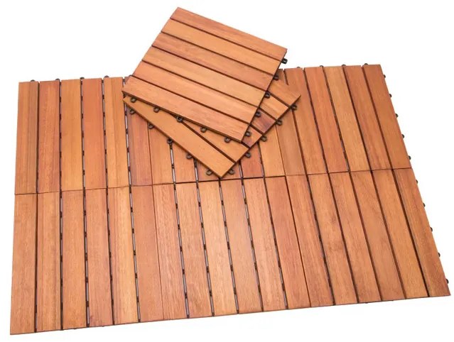 Deuba Plăci de eucalipt - set de 11 bucăți, 30x30 cm