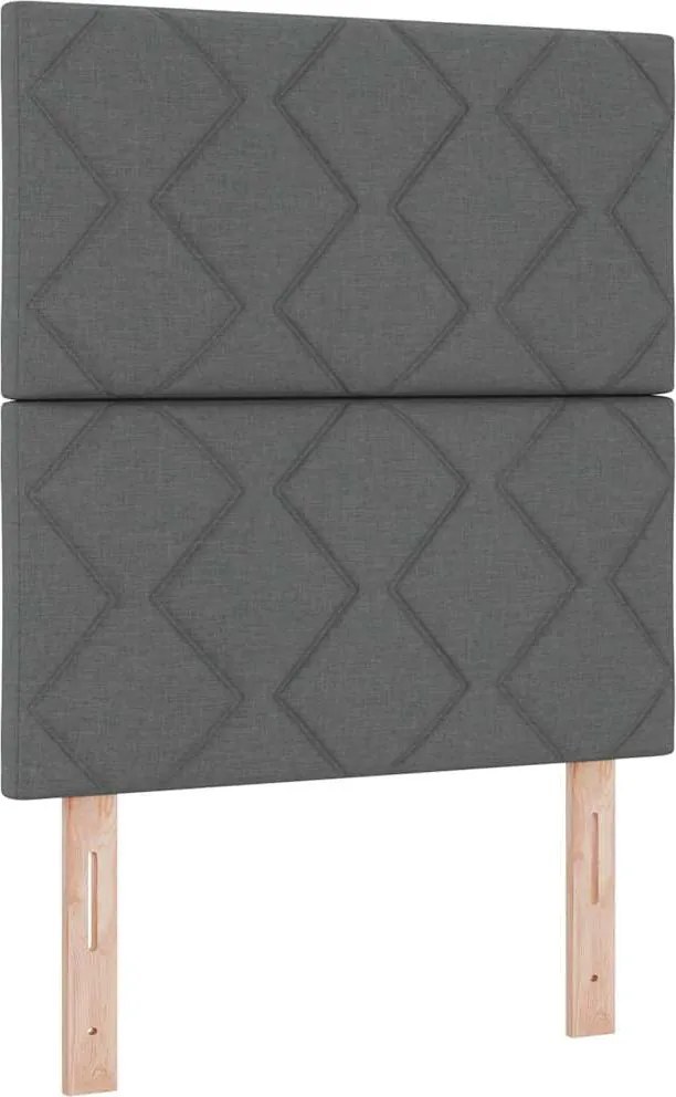 vidaXL Pat cu arc LED cu saltea Gri închis 80 x 200 cm țesătură