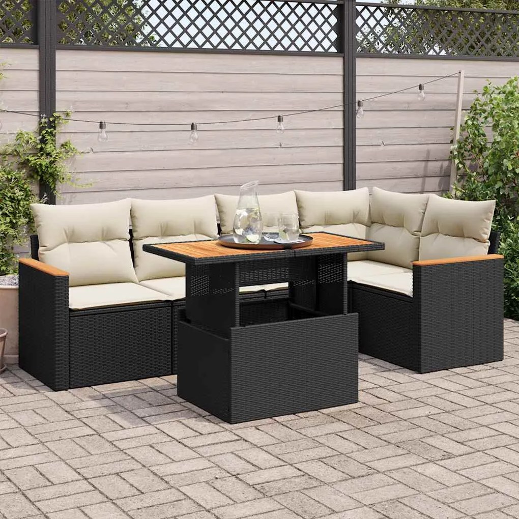 3327486 vidaXL Set mobilier de grădină cu perne, 5 piese,poliratan/lemn acacia