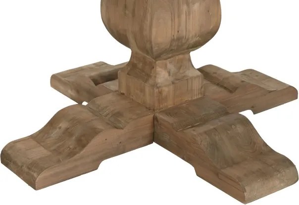 Masă dining rotundă din lemn reciclat, 140x140x76 cm, finisaj rustic natur, „Mesa"