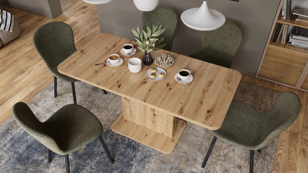 Mazzoni ASTON MINI-Z Stejar Artisan - MĂSUȚĂ DE CAFEA MODERNĂ EXTENSIBILĂ REGLABILĂ PE ÎNĂLȚIME MASĂ TRANSFORMABILĂ