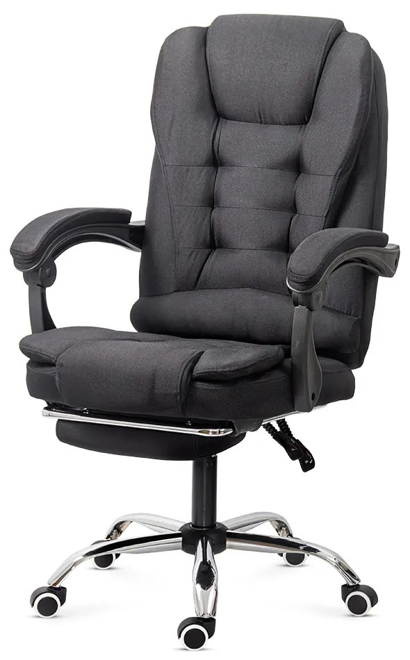 Scaun birou textil cu masaj in 7 puncte si baza metalica OFF 4181M negru