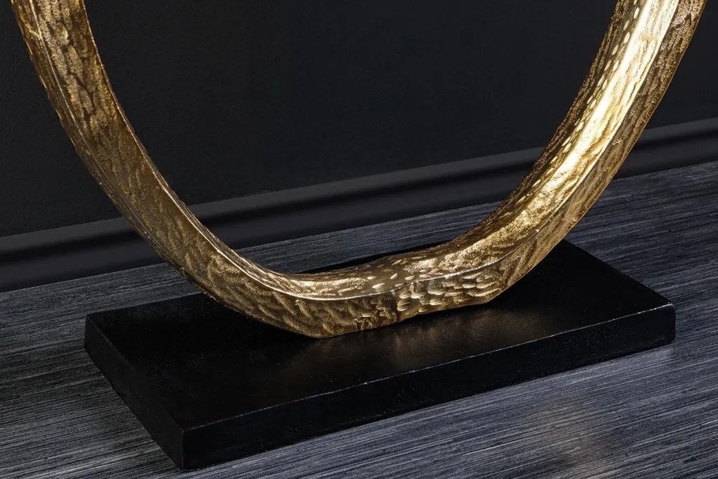 Consola lucrata manual, Marmura, Negru, Auriu, OMEGA 80cm