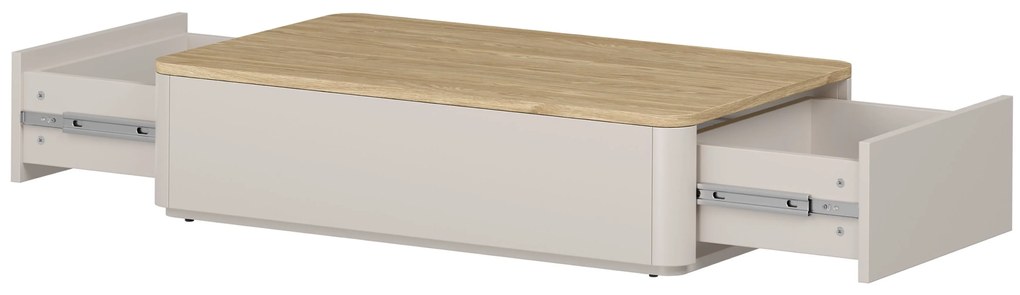 Măsuță de cafea Elivo 100 cm cu sertare - cașmir / stejar uleiat