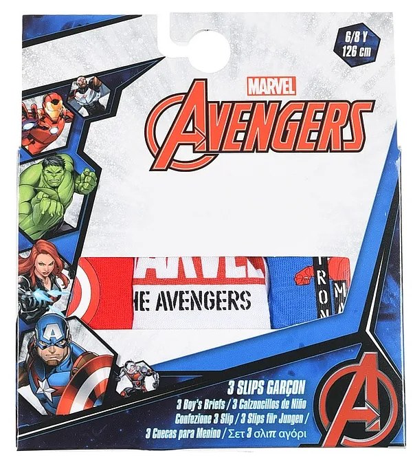 Avengers lenjerie pentru copii, chiloți 3 bucăți/pachet 6/8 ani