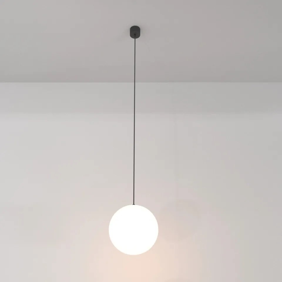 Pendul modern negru cu glob cu led Maytoni Luna d20