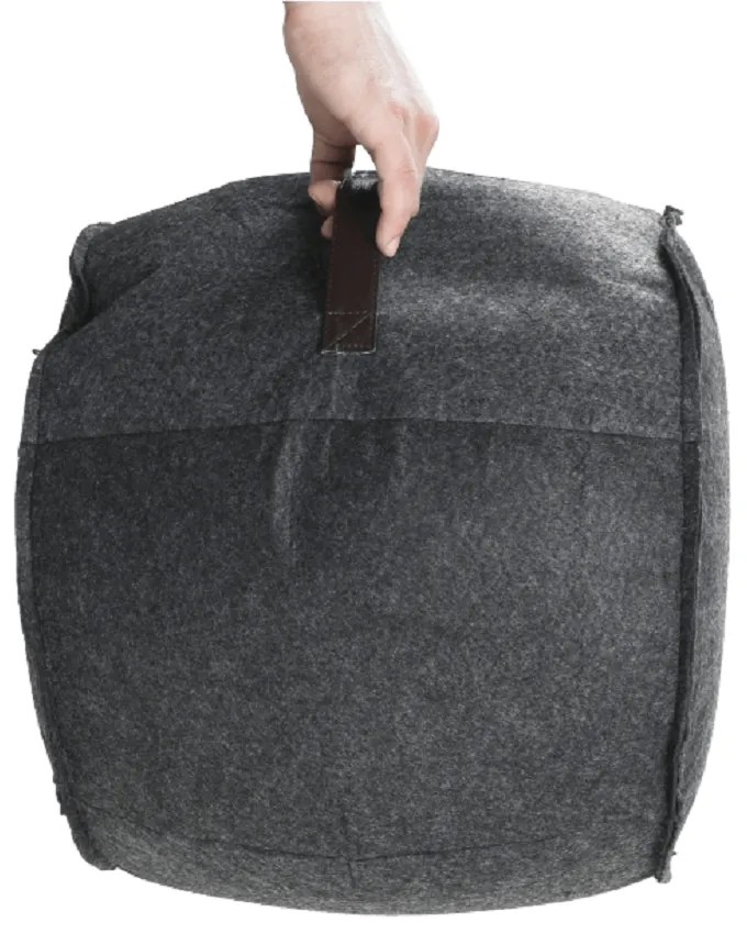 Taburet, material textil gri/maro, RAGIN