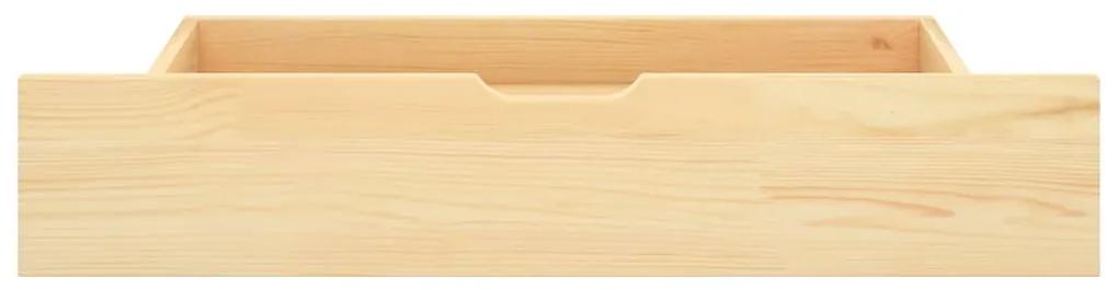 Cadru de pat cu 2 sertare, 160x200 cm, lemn masiv de pin Lemn deschis, 160 x 200 cm, 2 Sertare