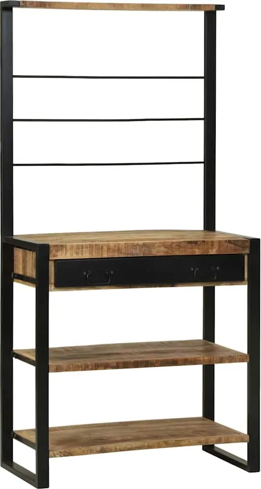 vidaXL Raft de bucătărie Maro și negru 80 x 40 x 160 cm
