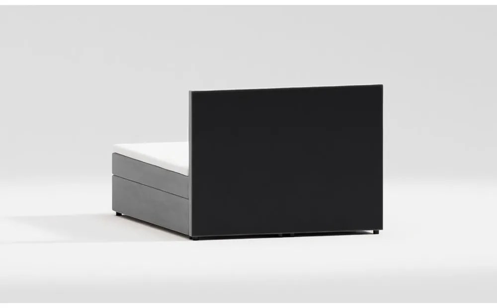 Pat boxspring gri cu spațiu de depozitare 140x200 cm Flip – Ropez