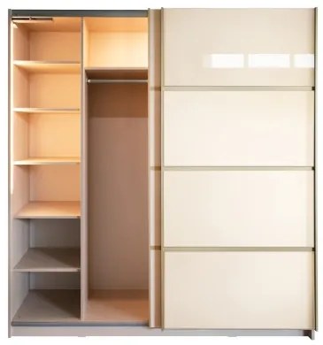 Gold Dulap 2000 Crem cu usi MDF Lucios