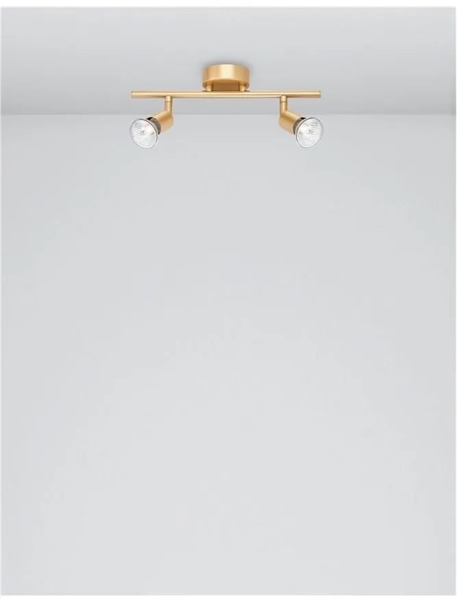 Aplica de perete/tavan cu 2 spoturi design minimalist LUP aurie