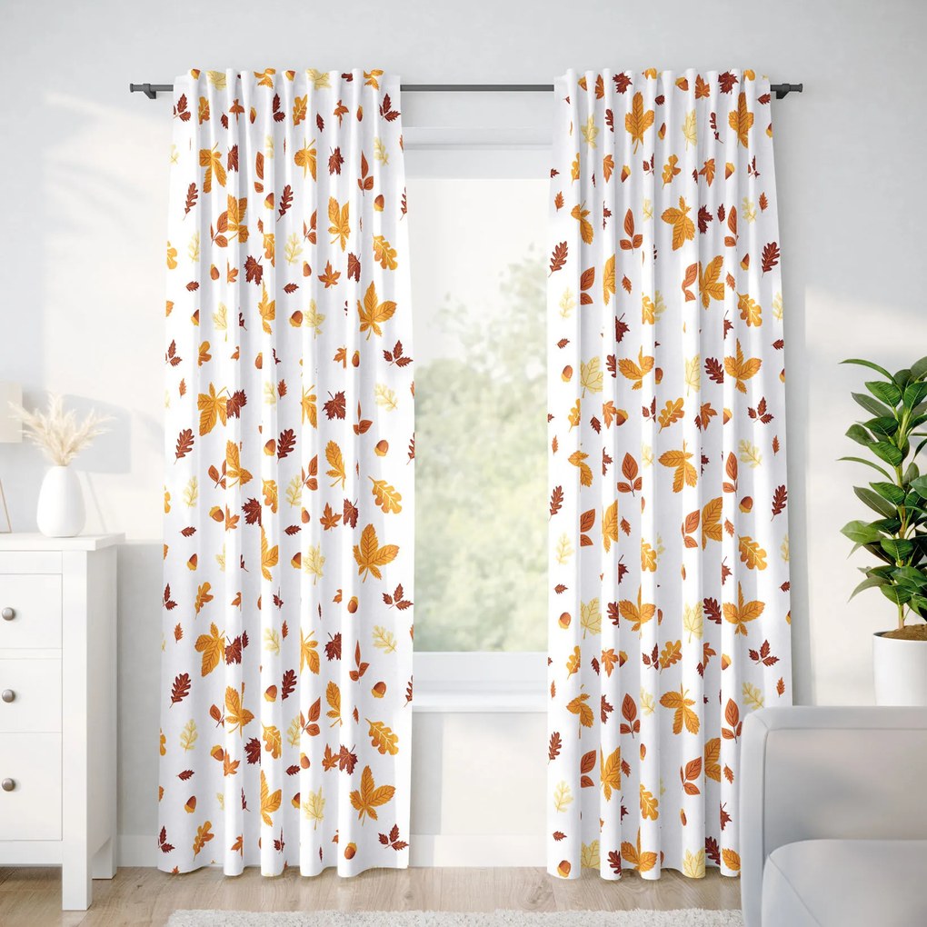 Goldea draperie 100% bumbac - frunze de toamnă 240x150 cm