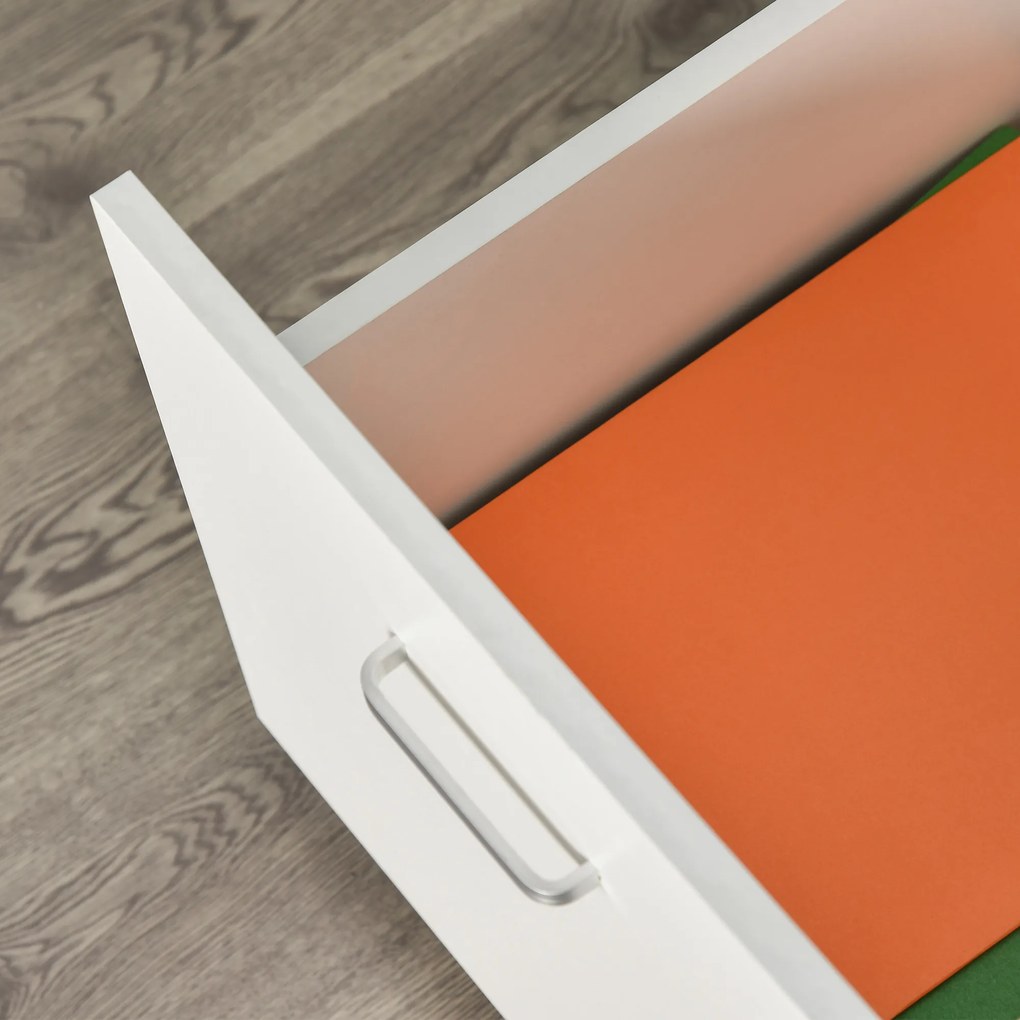 Vinsetto Dulap cu sertare, cu 2 Sertare și 5 Roti, Fiset Birou cu Încuietoare, Design Modern, Culoare Lemn | Aosom Romania