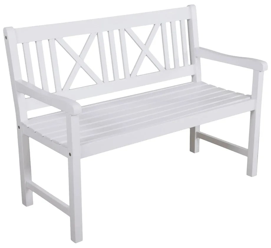 Bancă de grădină albă din lemn masiv Malmö – Garden Pleasure