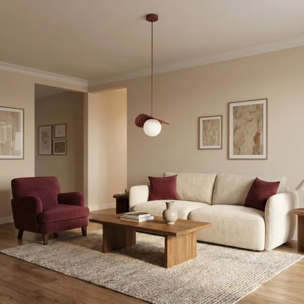 Lustră pe cablu FLORA 1xG9/8W/230V roșie
