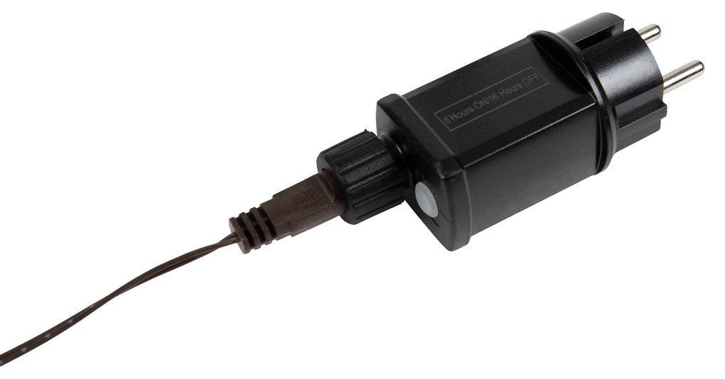 Lampă de podea de Crăciun maro în formă de copac 120 cm, cu LED și timer IP44 - Ki