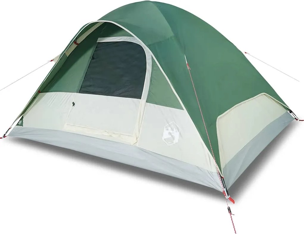vidaXL Cort de camping cupolă pentru 6 persoane, verde, impermeabil