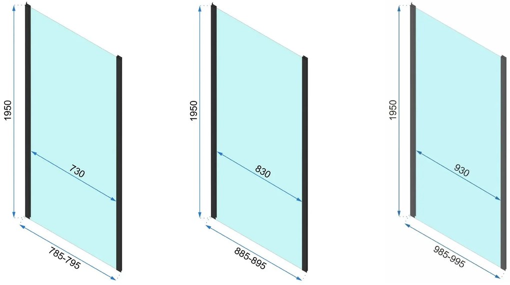 Cabina de dus de colt Rapid Swing Negru 70x80cm, Rea