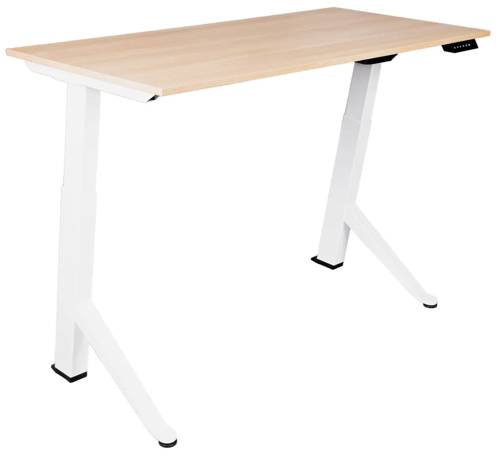 Birou reglabil electric TerrA2Y WHITE-cadru in Y, profil cadru alb (Dimensiune blat: 137x67cm, Culoare blat: Stejar negru 18mm)