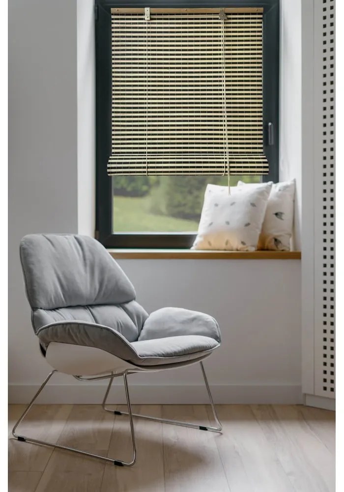 Jaluzea neagră/în culoare naturală din bambus 200x160 cm Vela – Gardinia