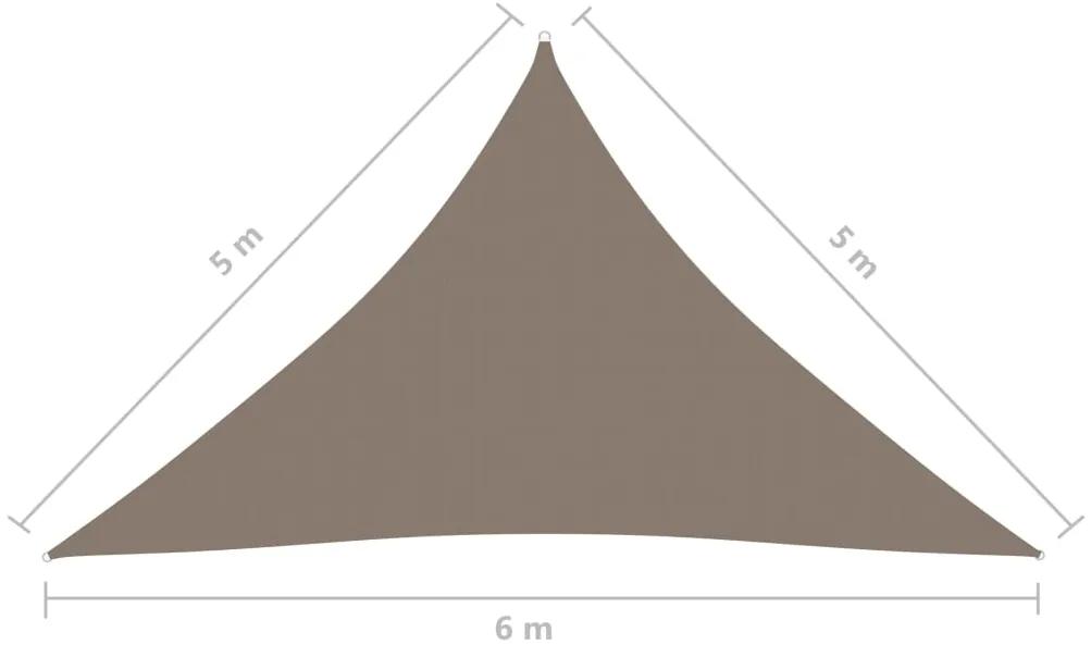 Parasolar, gri taupe, 5x5x6 m, tesatura oxford, triunghiular Gri taupe, 5 x 5 x 6 m