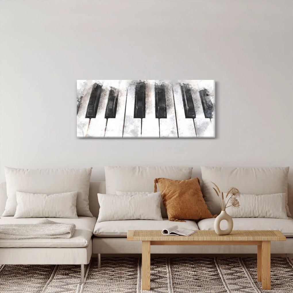 Tablou - Pian, acuarelă (120x50 cm)