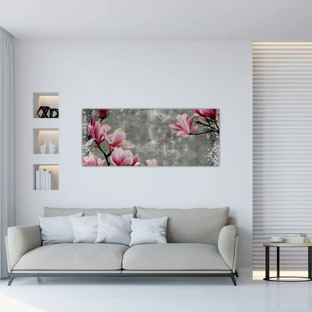 Tablou cu flori (120x50 cm)