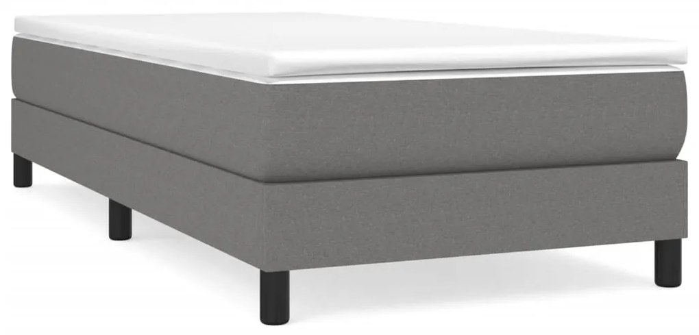 3120485 vidaXL Cadru de pat box spring, gri închis, 90x200 cm, textil