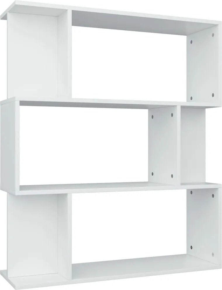 vidaXL Bibliotecă/Separator cameră, alb, 80x24x96 cm, lemn prelucrat