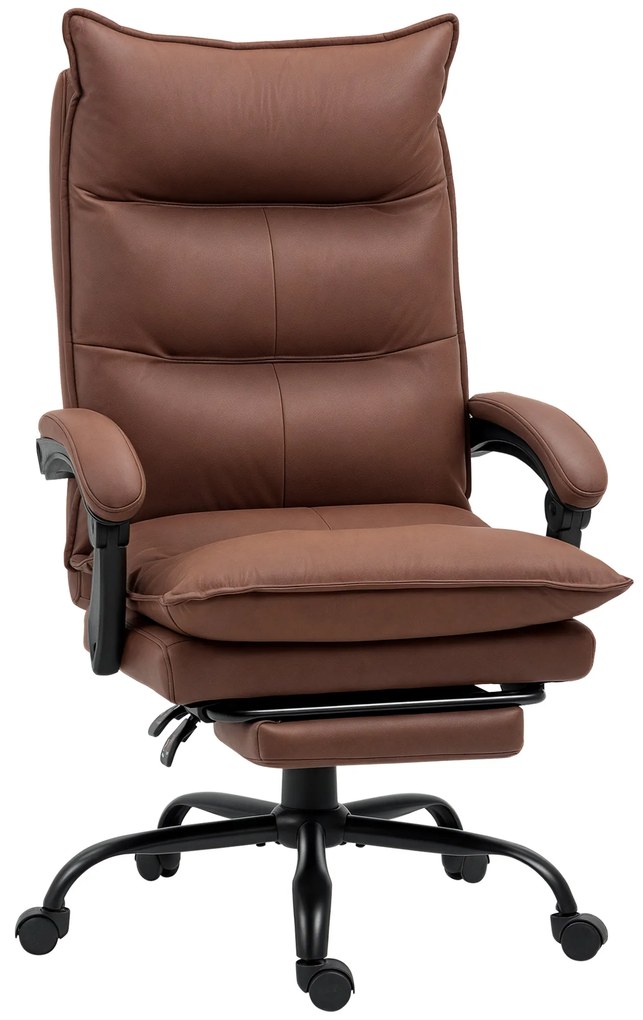 Vinsetto Scaun de birou masand si incalzit, scaun de birou, inaltime reglabila, spatar inclinabil, 66x74x121,5cm maro | Aosom Romania