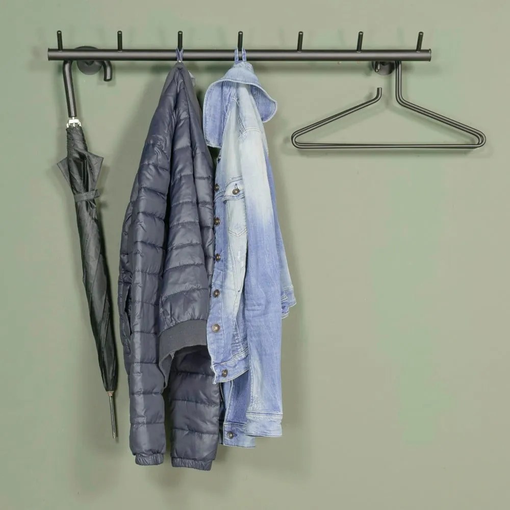 Cuier de perete negru din metal 80 cm Odin – Spinder Design