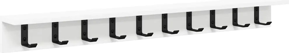 vidaXL Răcător de paltoane montat pe perete Alb 100 x 10,5 x 10,5 cm