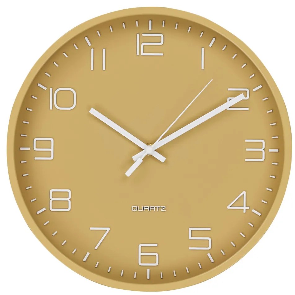 Ceas de perete Rosolini, ocru, silențios, 30 cm
