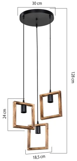 Lustră pe cablu Zuma Line ASZ.1678 ATRIA 3xE27/20W/230V pin/negru