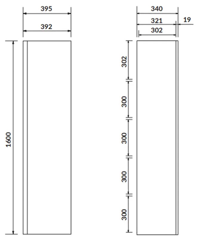 Dulap baie suspendat Cersanit Moduo, o usa, 160 cm, alb Alb