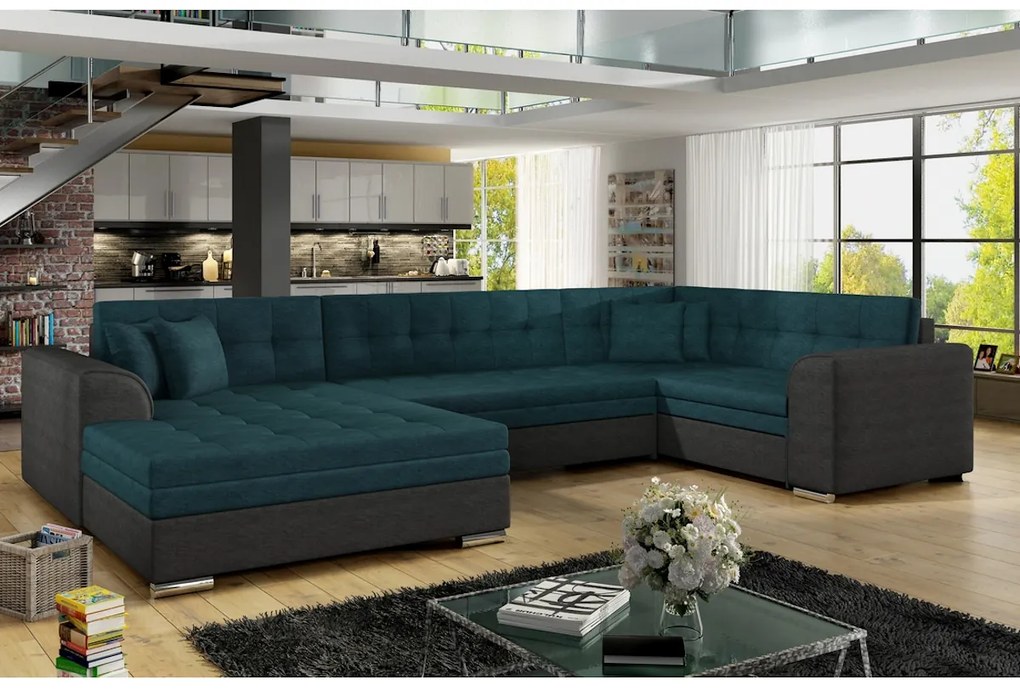 Supermobel Canapea extensibilă în formă de U DAMARIO, 340x73x190, berlin 03/soft 66, colţ stânga
