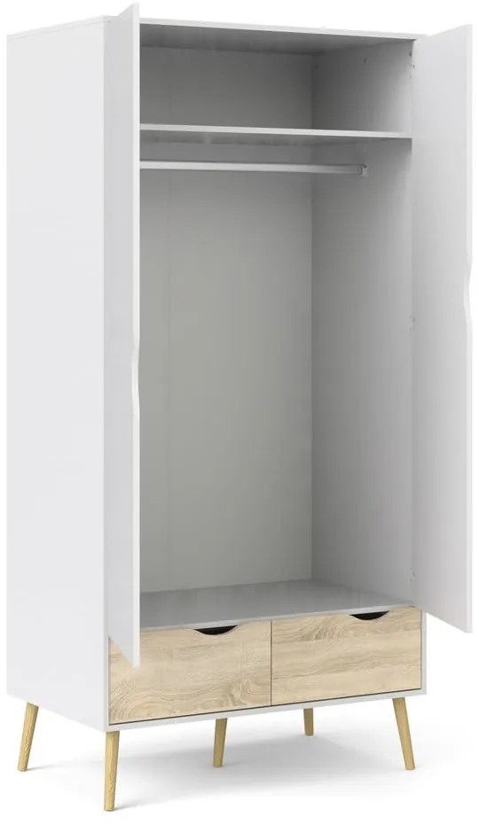 Șifonier Tvilum Oslo, 99x200 cm, alb-natural