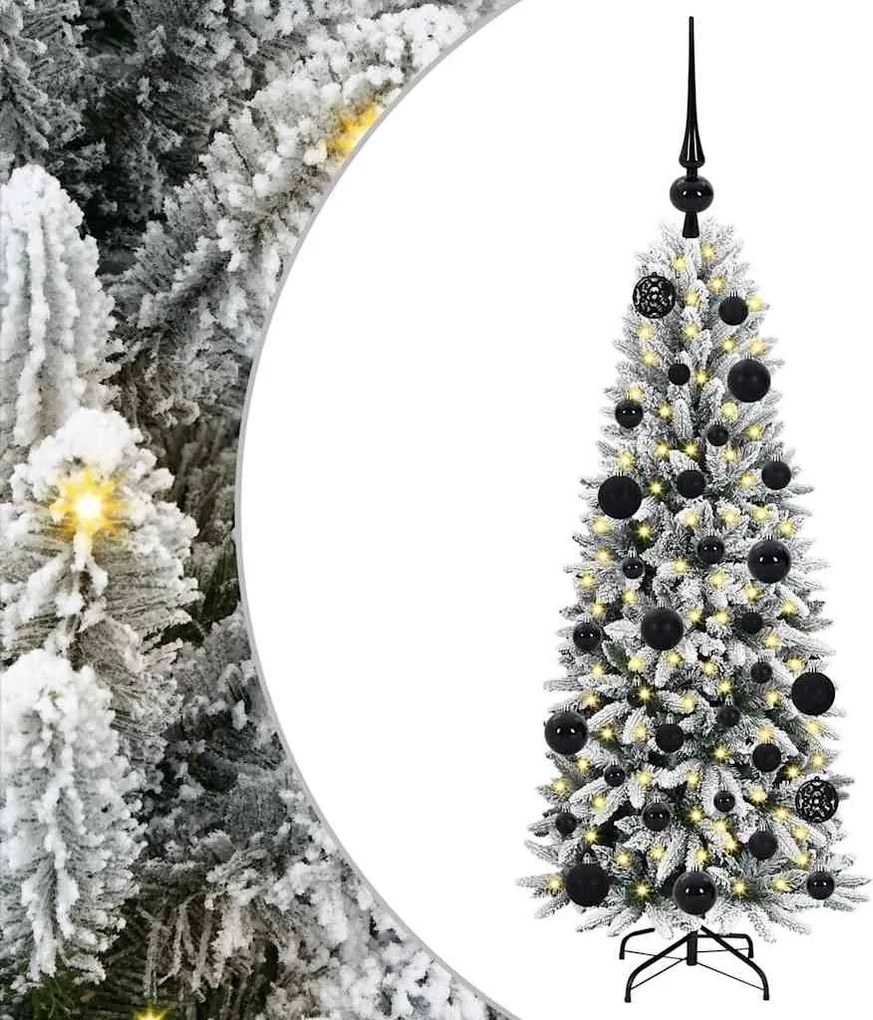 vidaXL Brad de Crăciun artificial cu 150 LED cu suport Alb 120 cm