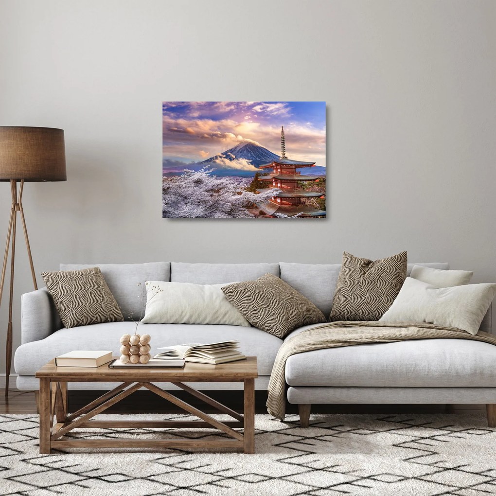 Tablou pe sticlă - Muntele Fuji (70x50 cm)