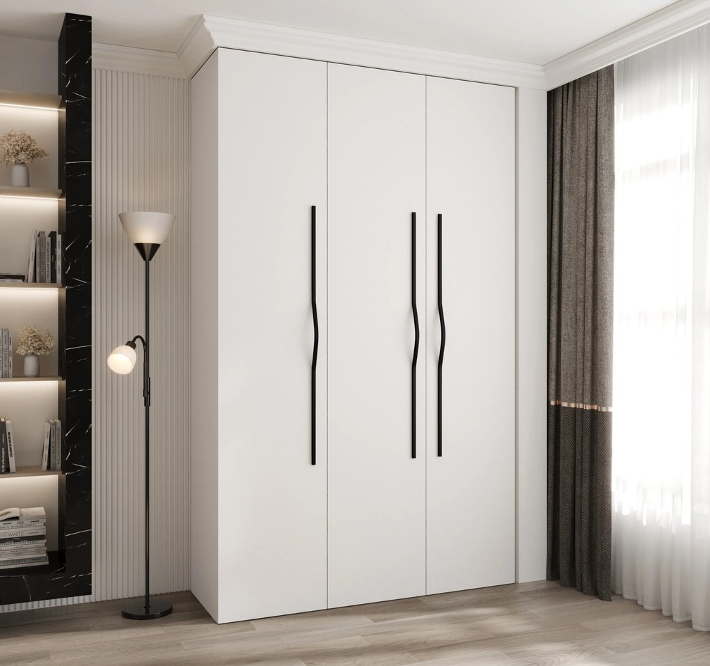 Dulap de haine 150 cm Carmela 40-2 (alb + Negru). 1126565
